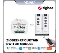 Moes Tuya ZigBee - Module de commutation de rideau intelligent RF433, bricolage pour stores roulants motorisés, moteur 2MQTT, application Smart Life, Alexa Google Home 3module 9 channel