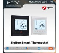 MOES Tuya ZigBee Thermostat intelligent contrôle de la température ambiante eau/chauffage électrique au sol chaudière à gaz fonctionne avec Alexa Google Home GA Black