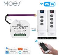 MOES WiFi RF433 interrupteur de rideau aveugle à distance pour module de commande de volet roulant électrique Tuya vie intelligente Google Home Alexa Voice 9 Channel Control