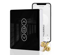 MOES WiFi Smart 2.5D Interrupteur de rideau à écran tactile en verre incurvé, prend en charge les applications Smart Life/Graffiti et Alexa/Google Home Voice Control NOIR