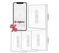 MOES ZigBee RF433 Interrupteur de Rideau Tactile, 4PCS | Écran en verre incurvé 2.5D, prend en charge Smart Life, commande vocale Alexa/Google Home