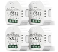 MOES ZigBee RF433 Module de commutateur de rideau intelligent pour moteur de volet roulant électrique motorisé, Tuya ZigBee Hub erforderlich, compatible avec Alexa Echo Google,4PCS