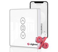 MOES ZigBee RF433 Smart 2.5D Interrupteur de Rideau Tactile en Verre | Écran verre incurvé, prend en charge Smart Life/Tuya, compatible Alexa et Google Home