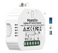 MoesGo Interrupteur ZigBee Alexa Sans Fil, RF433 Commutateur Connecté Intelligent, Commande à Distance Par Téléphone, Relais Compatible Google Home/Alexa，1 Gang【TuYa ZigBee Hub require 】