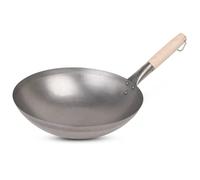 MOESTA-BBQ 10121 Wok avec poignée en Bois de 35 cm de diamètre - Poêle Wok en Acier de qualité supérieure pour Barbecue WOK'N
