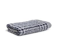Möve Brooklyn Glencheck Drap de Douche 85% Coton, 10% Viscose, 5% Lin, Beige Nature/Bleu foncé, 80 x 150 cm