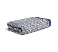 Möve Brooklyn Pinstripe Serviette Eponge Coton 50 x 100 cm NatureBleu foncé