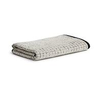 Möve Eden Drap de Douche à Carreaux, 90% Coton, 10% Lin, Beige Naturel/Noir, 80 x 150 cm