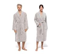 MÖVE Eden Manteau en Velours à col Châle, Taille XL en 80 % Coton / 20 % Lin, Nature / Black (Beige)