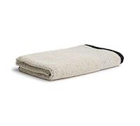 Möve Eden Melange Drap de Douche 90% Coton, 10% Lin, Beige Naturel/Noir, 80 x 150 cm