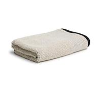 Möve Eden Melange Serviette de Toilette 90% Coton, 10% Lin, Beige Naturel/Noir, 50 x 100 cm