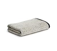 Möve Eden Serviette de Toilette 90% Coton, 10% Lin, Beige Naturel/Noir, 50 x 100 cm
