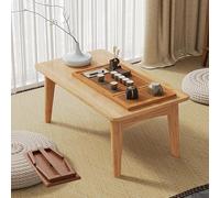 MOFGOE Table Basse Pliante Japonaise, Table Basse Pliable pour s'asseoir sur Le Sol, Table Basse en Bois au Sol, Table à thé Pliable pour la décoration de la Maison, Salon,Wood,70X40X31cm