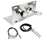 MOFLAME Kit de panneau de commande de brûleur à gaz pour foyer, bouton poussoir avec valve az droite 1/2 de rechange pour table de foyer au propane, chauffage de terrasse, foyers en béton à