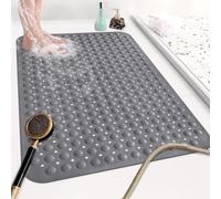 Mofonky Tapis de douche antidérapant : 90 x 60 cm Tapis de douche extra larges pour l'intérieur de cabine de douche - TPE souple long antidérapant anti-moisissure tapis de douche avec ventouses