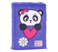 Mofu Mofu Agenda scolaire 2026-2027, 12 mois, pour école primaire et moyenne, couverture en peluche et détails brodés, 352 pages colorées avec activités et jeux, pour enfants et filles, 13 x 18,5 cm