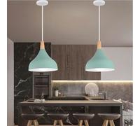 MOGOD 2 Pack Suspension Luminaire Moderne E27 max60W Lustre Plafonnier Cage en Fer Vert décoration Salon Cuisine Café