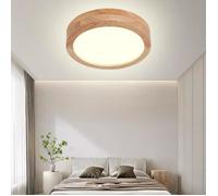 MOGOD Plafonnier LED en Bois, 24 W 4500K Lumière Naturelle, Plafonnier Rond Ø 20CM*H 5CM, pour Cuisine Couloir Salle à Manger