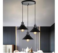 MOGOD Rétro Lustre Plafonnier Cage en Métal Industriel 3 Têtes Lampe Suspension Luminaire Vintage Ajustable E27 pour Salon