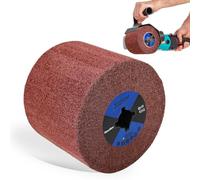 MOGRQAP Brosse à Rouleau Abrasif Grain 240, Brosse de Polissage en Fibre Synthétique pour le Polissage des Surfaces en Bois et en Métal - 120 x 100 x 19 mm