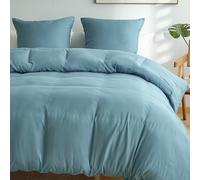 MOHAP Housse de Couette 140x200cm+1 Taies d'oreillers 65x65cm Lac Bleu Normal Parure de Lit Adulte 1 Personnes 80 Fils/cm² en Microfibre Parure Housse Couette