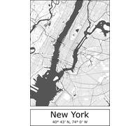 MOIN SOCKS Torchon De Cuisine New York Avec Carte Ou Carte De La Ville De New York - 100 % Coton - Avec Boucle De Suspension - Idéal Comme Cadeau Ou Souvenir