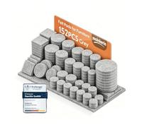 moinkerin Patins Feutre Autocollant 152 Pièces Patin Chaise Feutre Auto-Adhésifs Tampon Meuble 5mm D'épaisseur Anti-Rayures & Réduction du Bruit Tailles Triées Gris