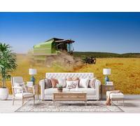 Moissonneuse-batteuse Papier Peint 500 x 280 cm 3D Champ De Blé Tableau mural Murale Intissé Imperméable pour Chambre Salon Restaurant Personnalisé Décoration Personnalisé Décoration Murale A-206