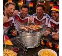 Mojawo Barbecue d'extérieur - Seau à feu - Mini barbecue portable - Diamètre : 27 x H 22 cm - Avec grille de cuisson