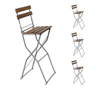Mojawo Biergartenstuhl Lot de 4 chaises pliantes en bois d'acacia et acier revêtu par pulvérisation 42 x 48 x 107 cm