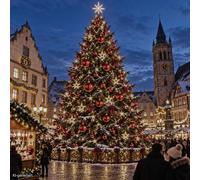 Mojawo - Boules de Noël XXL - Rouge - Diamètre : 20 cm - Décoration d'arbre de Noël en Plastique