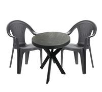 Mojawo® Ensemble de bistrot 3 pièces table de bistrot en plastique ronde Ø70 ...