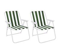 Mojawo Lot de 2 chaises de Camping Pliantes à Rayures Vert/Blanc