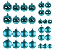 Mojawo Lot de 30 boules pour sapin de Noël Turquoise Ø 4/5/6/7 cm