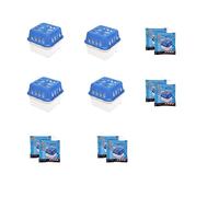 Mojawo Ultra Fresh Lot de 4 bouchons d'humidité pour déshumidificateur avec sac de recharge en granulés Bleu/blanc