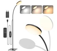Mojimdo Lampadaire avec télécommande [3 couleurs & 10 luminosités] Lampes de lecture LED fines sur pied, Lampadaire flexible réglable par variateur pour chambre d'enfant, bureau, salon