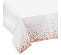 Mokani 4PCS Nappes de Table de Fête Or Rose Jetables pour Table Rectangulaire, Couverture de Table Confettis Or Rose, pour Table pour pour Anniversaire, fête, Pique-Nique, Mariages (137 x 274 cm)