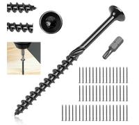 MOKIDO Lot de 50 vis noires 4,8 x 75 mm - Vis à bois Torx noires pour panneaux acoustiques, vis à tête fraisée, vis à tête fraisée Spax, vis universelles pour constructions en bois, avec embout TP25