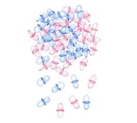 MOKKHNB 100 Pièces Sucettes Miniatures en Acrylique Transparentes Légères et Portables pour Décoration de Table, Jeu de Shower Unisexe pour Fêtes Prénatales