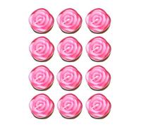 MOKKHNB 12 Pièces Bougies Flottantes de Rose sans Fumée en Paraffine, Brûlables 2 Heures, Décorations pour Anniversaire et Fête, Couleur Rose Élégante