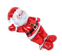 MOKKHNB Ballon de Noël Père Noël Géant 60 Pouces en Film Aluminium Réutilisable Rouge pour Décoration Festive Intérieure et Réunions Familiales Simples à Installer