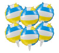 MOKKHNB Ballon Léger en Film Aluminium Gonflable de Volley-ball 6pcs et Rond pour Décoration Fête, pour Party Decoration et Beach Volleyball Match Decorations