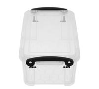 MOKKHNB Boîte de Rangement Transparente en Plastique pour Fiches Bristol 1,3l Structure en Boîte, Organisation pour Étude et École