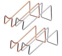 MOKKHNB Casier à Vin Moderne en Métal 4 Pièces Bords Lisses et Arrondis, Support Bouteille Vin Individuel pour Décoration Intérieure et Rangement