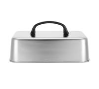 MOKKHNB Cloche Rectangulaire en Acier Inoxydable 22x15 Cm Poignée Ergonomique, Résistance Haute Température et Protection Anti-éclaboussures pour Barbecue Extérieur et Cuisson Maison