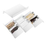 MOKKHNB Insert Organisateur de Tiroir à Épices en Lot de 4 Empilables Matériau Acrylique Support Cuisine pour Bouteilles d'Assaisonnement 23 X 12 X 3,5 CM pour Rangement Tiroir Cuisine