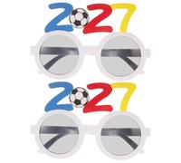 MOKKHNB Lot de 2 lunettes de football 2027, lunettes pour photomaton de fête du Nouvel An, cadeaux sportifs amusants, numérotées fantaisie pour décorations du réveillon du Nouvel An