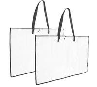 MOKKHNB Lot de 2 Pochettes Transparentes Porte-Documents d'art Grand Format Motif Quadrillé Blanc Résistantes et Polyvalentes pour Rangement D’Affiches Tableaux et Œuvres pour Artistes