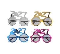 MOKKHNB Lot de 4 lunettes de soleil Nouvel An 2027, accessoires photo amusants pour la remise des diplômes, lunettes fantaisie pour la décoration du réveillon du Nouvel An, cadeaux pour une fête de