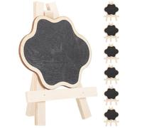 MOKKHNB Mini Tableau Ardoise en Bois avec Support, Facile à Nettoyer et Léger, Panneau Publicitaire Double Face pour Décoration de Bureau ou Bar